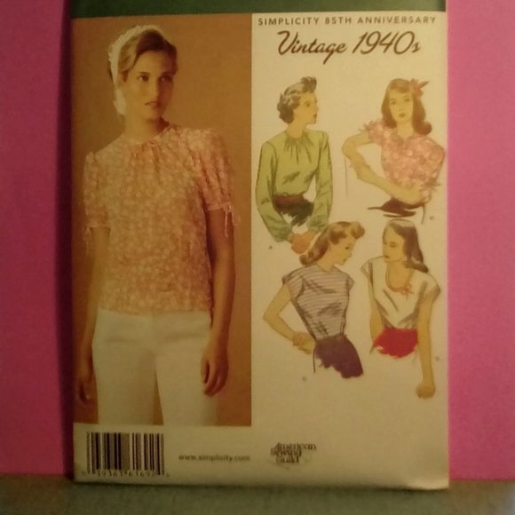 Simplicity Other - 💖Vintage 1940's STYLE Women's Top/Various designs/ Simplicity Sewing Pattern💖
